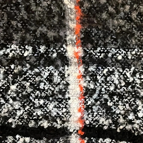 Red/Gray/Black Plaid super soft long oversized blanket scarf fringe trim - Picture 7 of 15